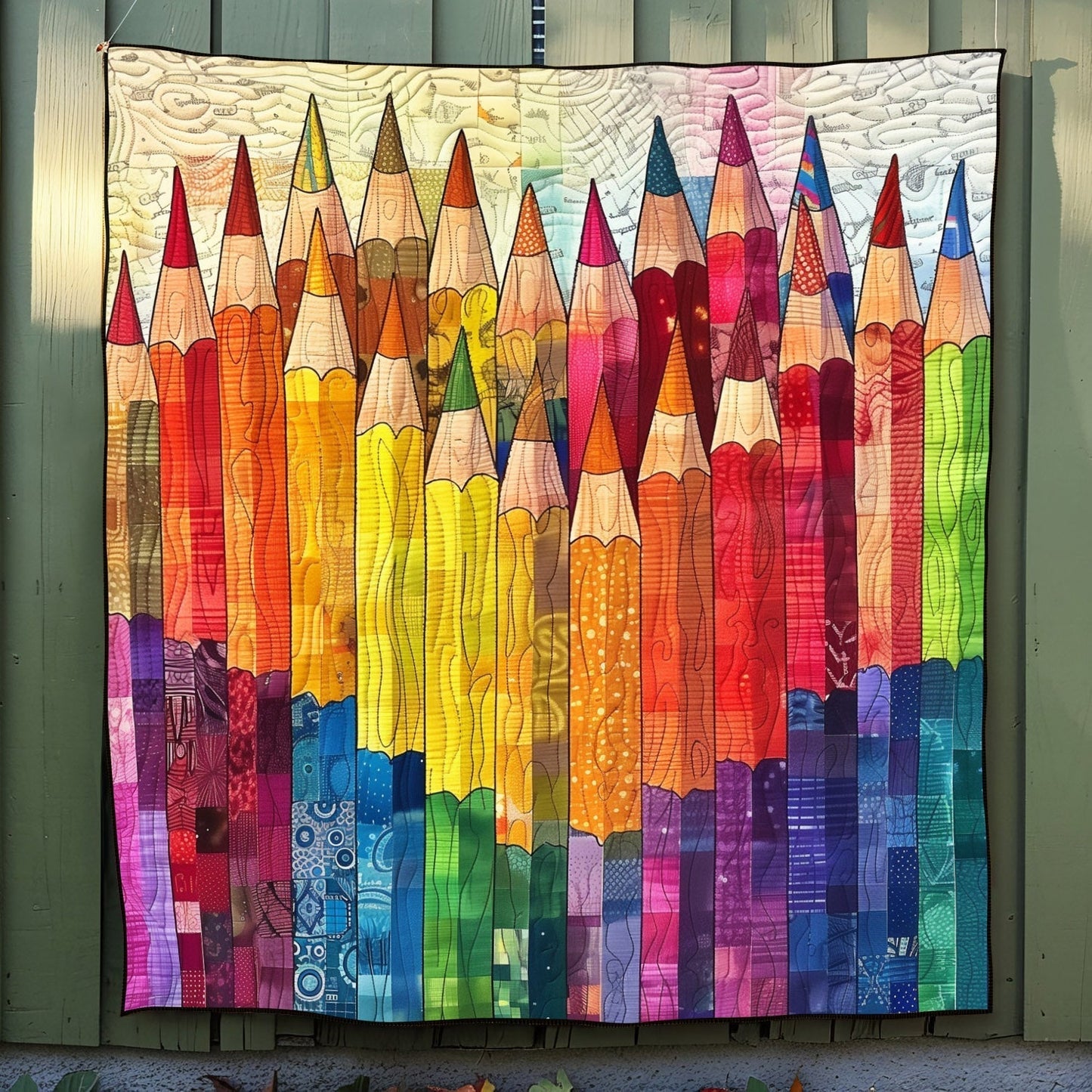 Crayon Carnival Quilted Blanket - Throw (55" x 60")