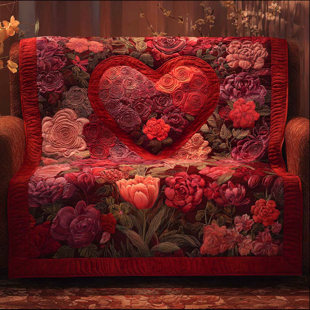 Crimson Bloom Quilted Blanket - Baby (30" x 40") - Pack 1