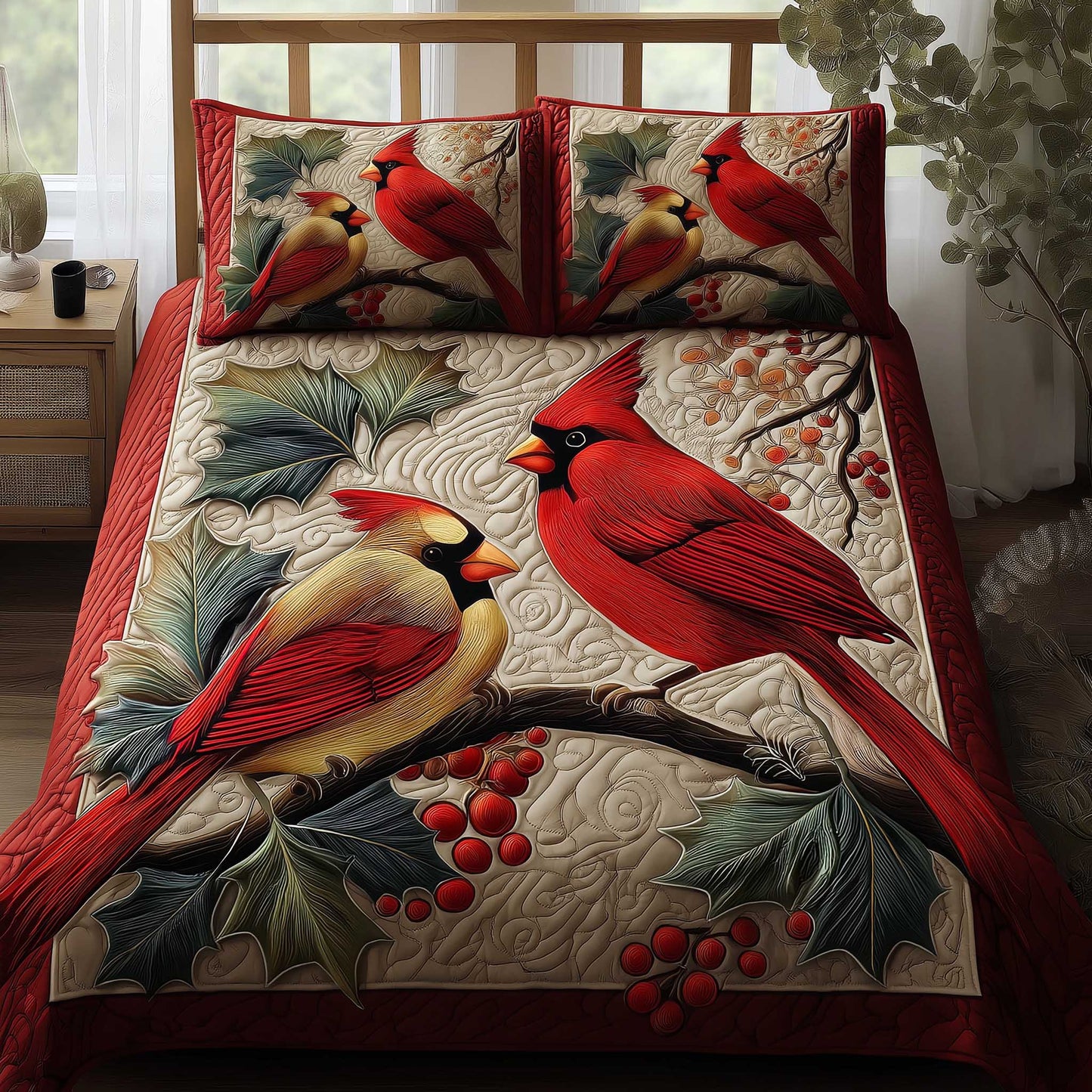 Crimson Family Haven 3-Piece Quilted Bedding Set - Single (59" x 70")
