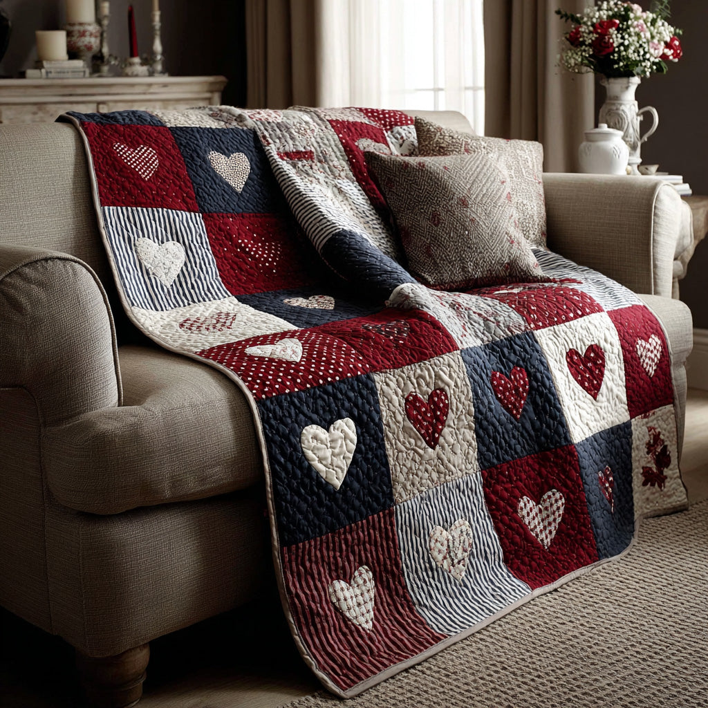 Crimson Heart Quilted Blanket - Baby (30" x 40") - Pack 1