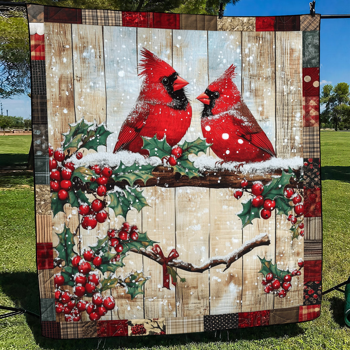 Crimson Wings Quilted Blanket - Throw (55" x 60")