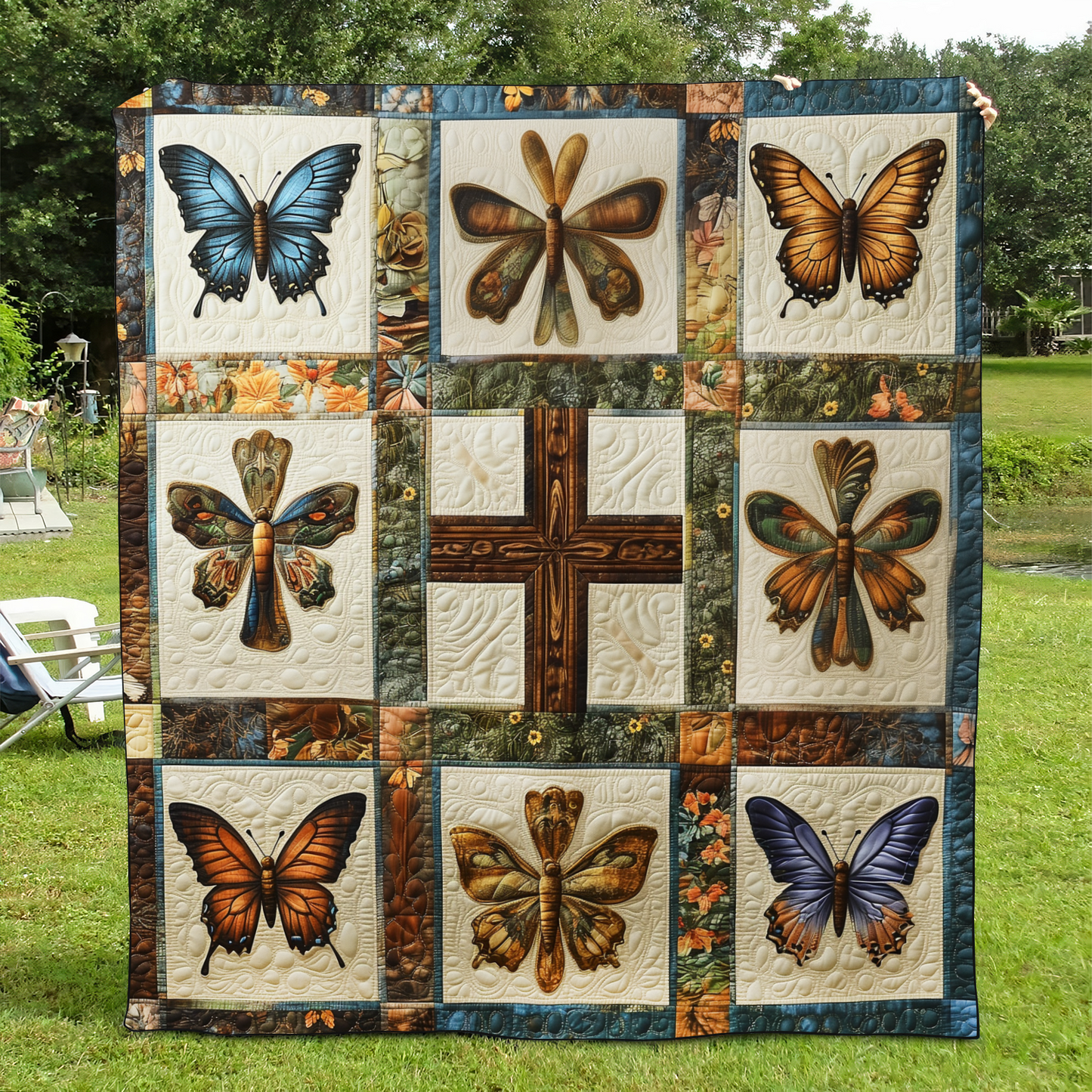 Cross of Hope Quilted Blanket - Throw (55" x 60")