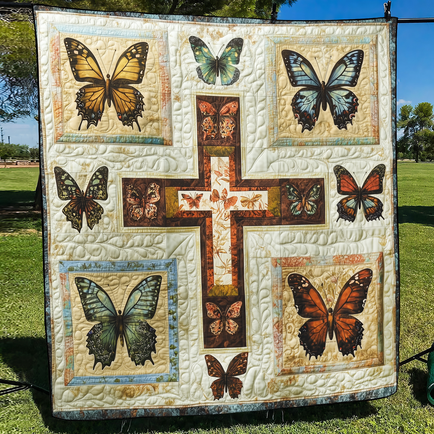Cross of Light Quilted Blanket - Throw (55" x 60")