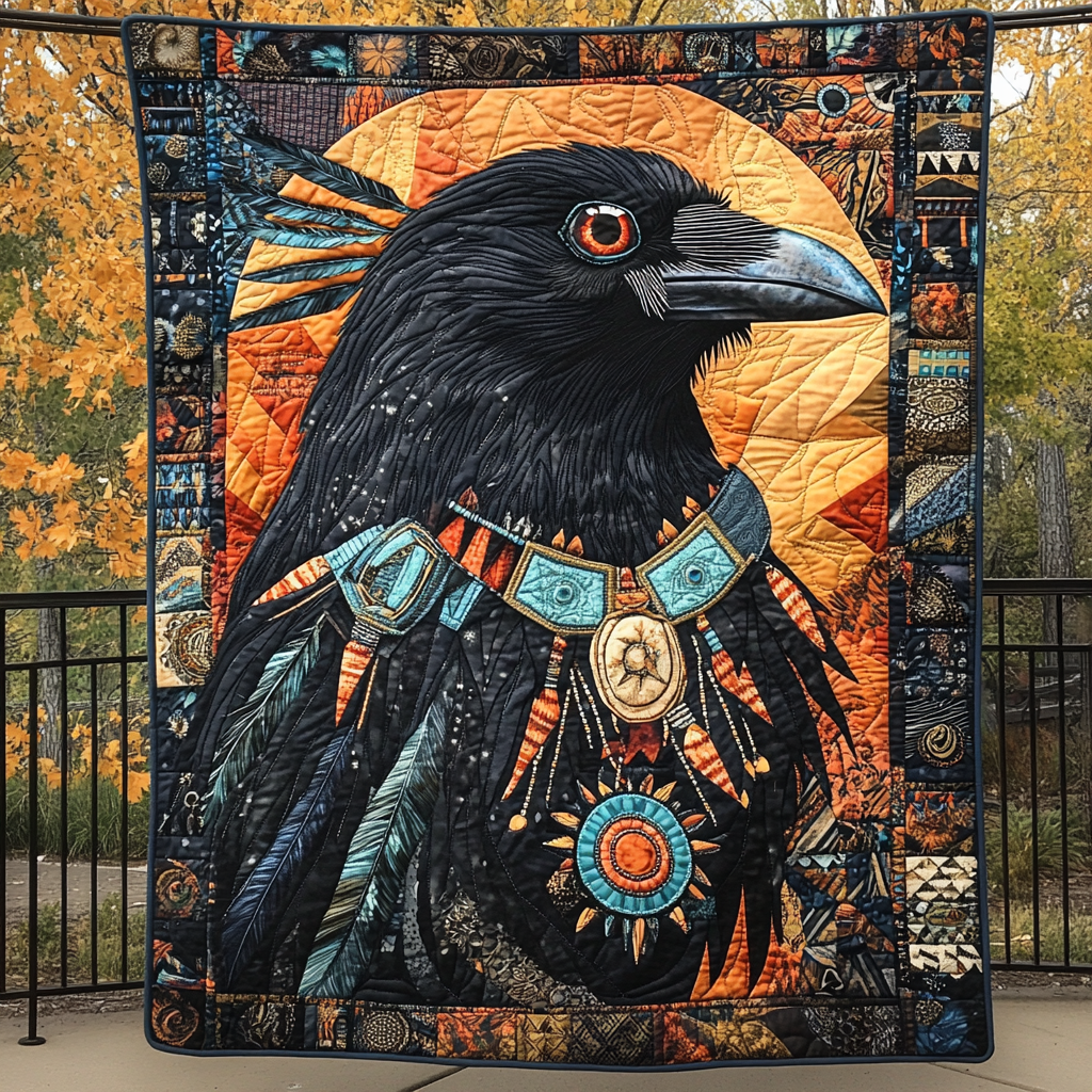 Crow Jewelry Quilted Blanket - Throw (55" x 60")