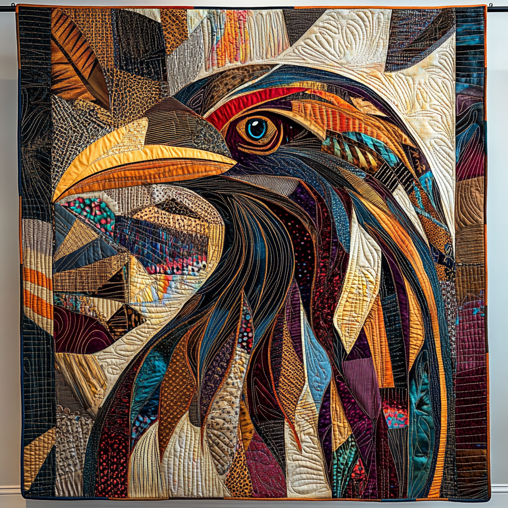 Crow Native Quilted Blanket - Throw (55" x 60")