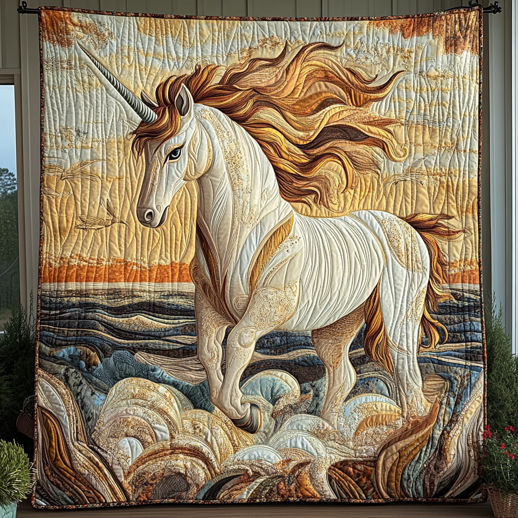Crystal Horn Quilted Blanket - Throw (55" x 60")