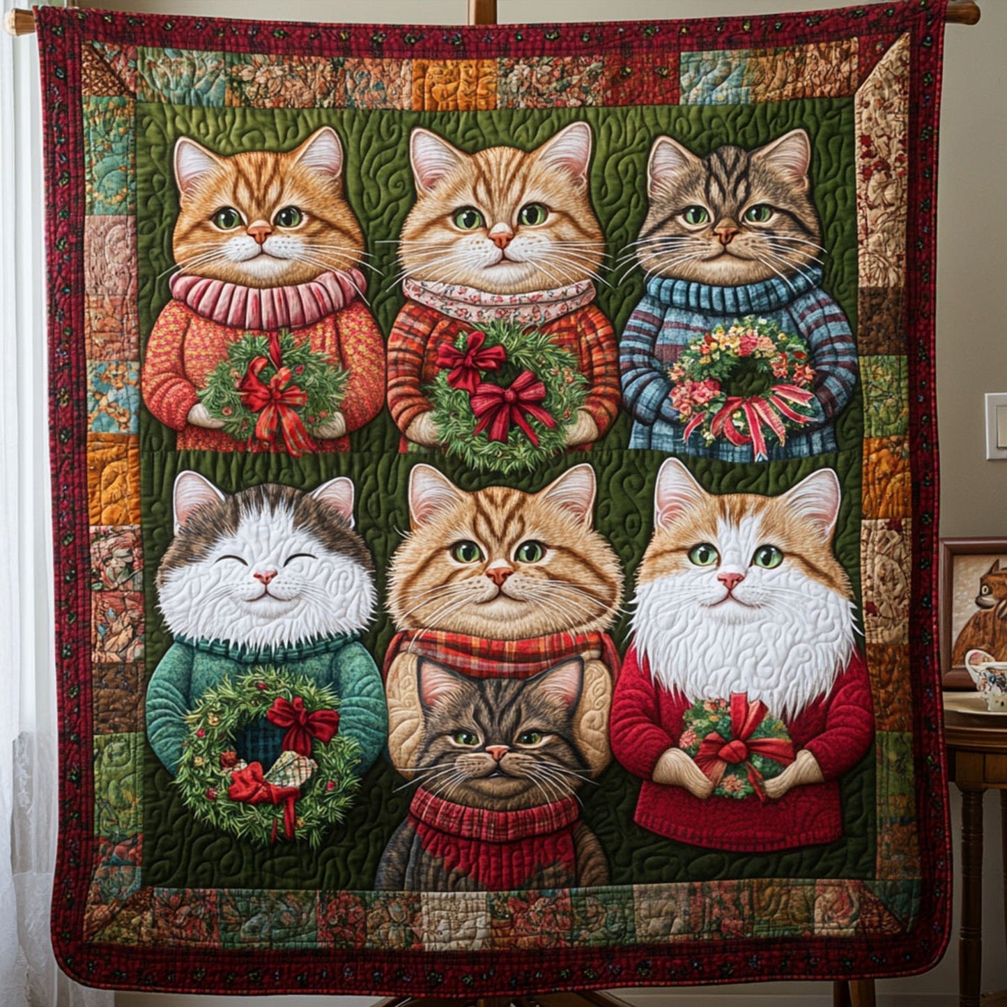 Cuddle Cat Clowder Quilted Blanket - Throw (55" x 60")