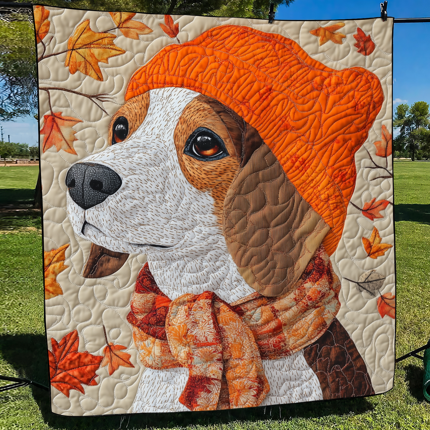 Cuddly Beagle Quilted Blanket - Throw (55" x 60")