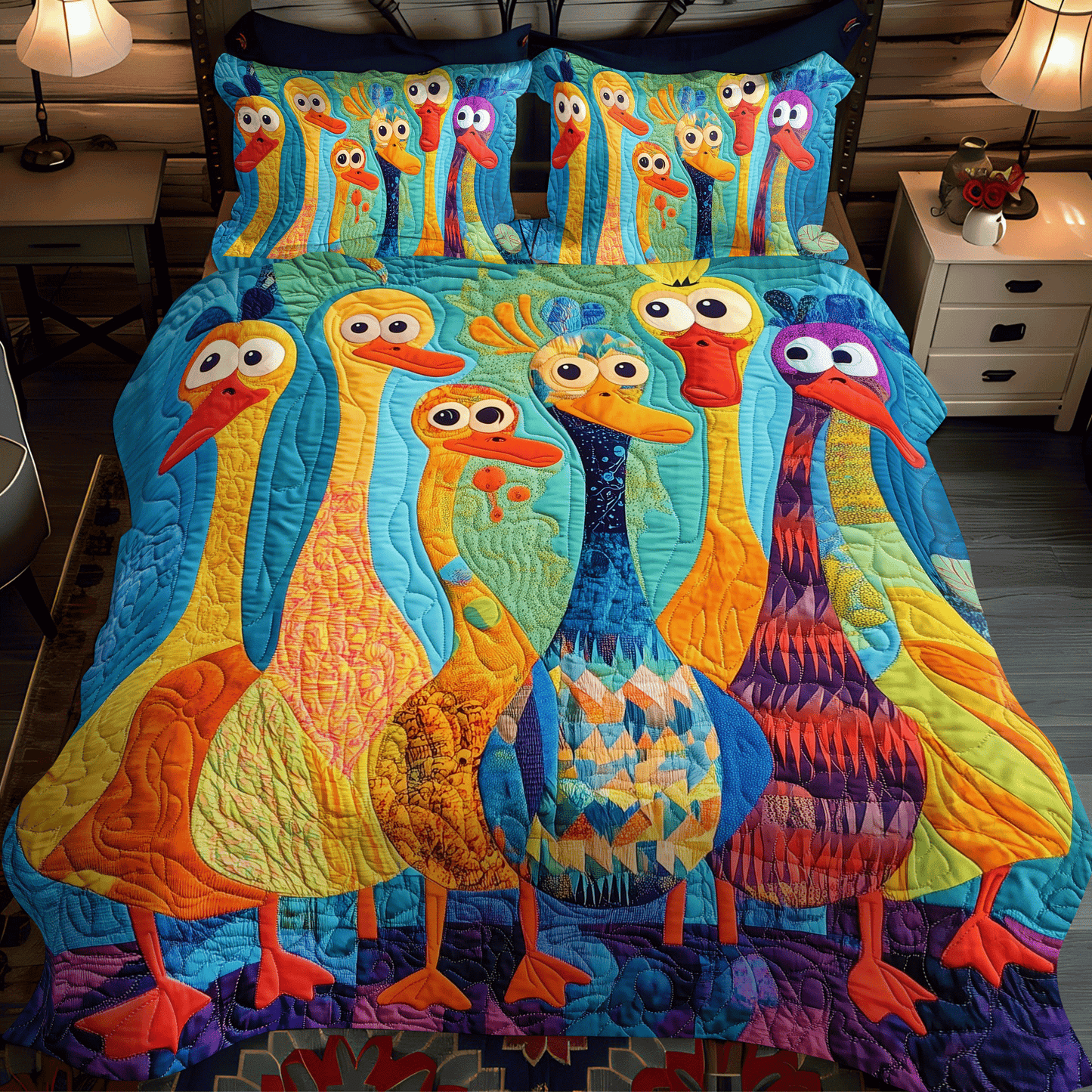Curious Duck 3-Piece Quilted Bedding Set - Single (59" x 70")