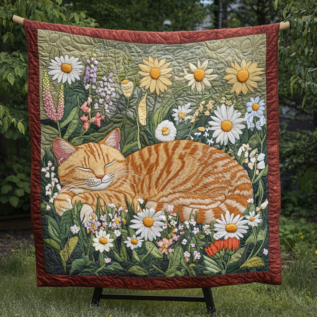 Curious Cat Chronicles Quilted Blanket - Throw (55" x 60")