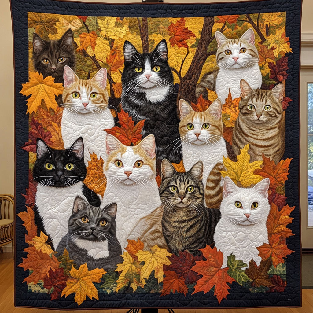 Curious Cats Corner Quilted Blanket - Throw (55" x 60")