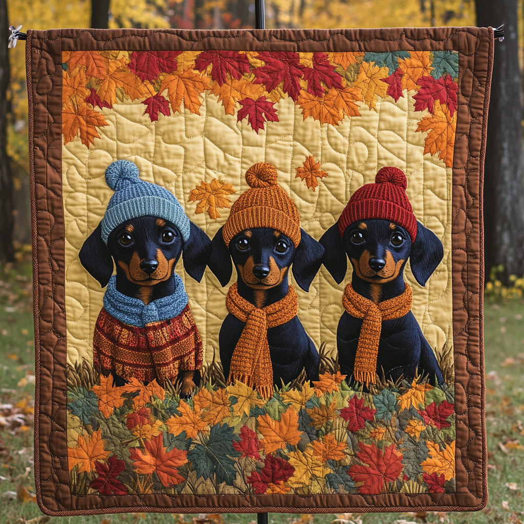 Curious Sausage Quilted Blanket - Throw (55" x 60")
