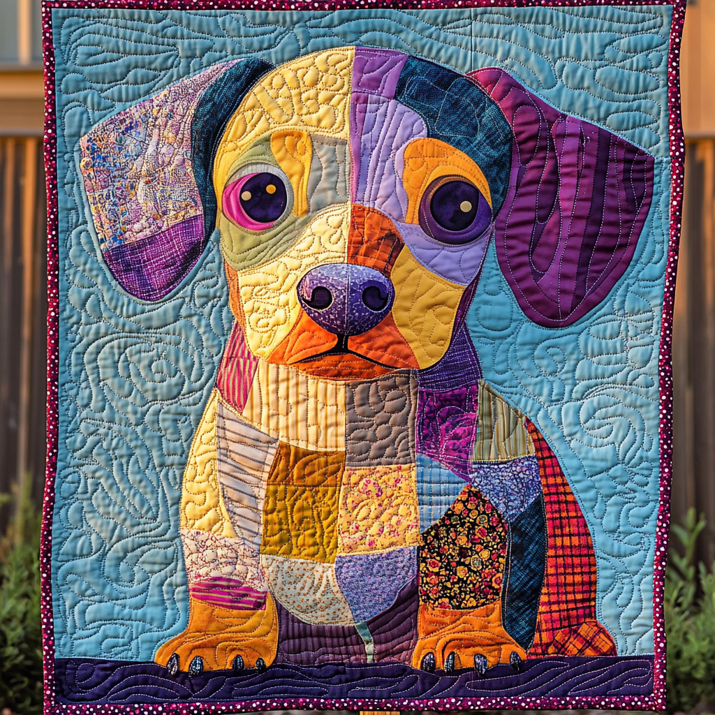 Curious Sausage Quilted Blanket - Throw (55" x 60")
