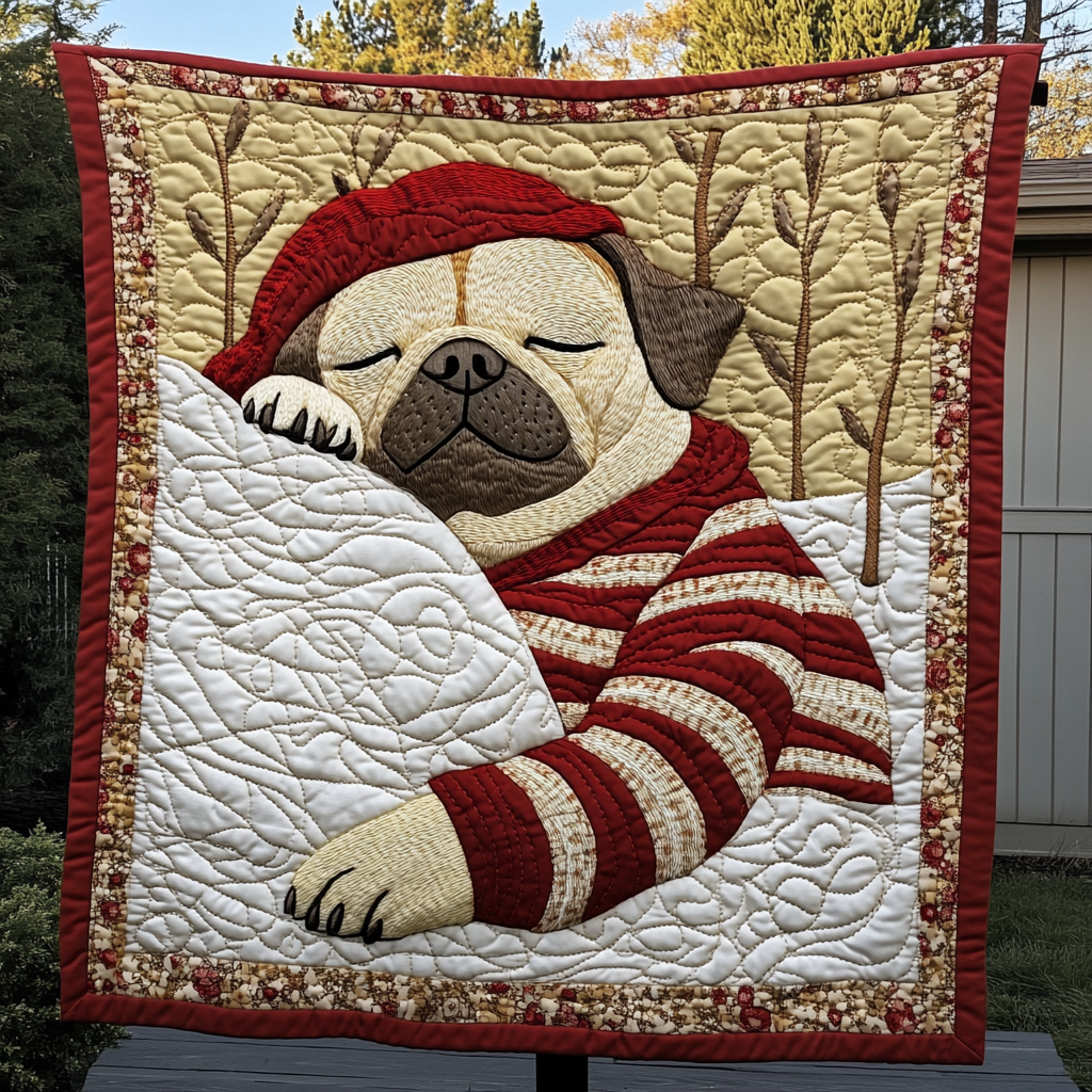 Curly Tail Delight Quilted Blanket - Throw (55" x 60")