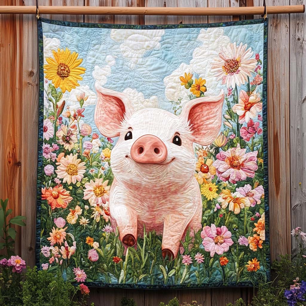Curly Tail Quilted Blanket - Throw (55" x 60")