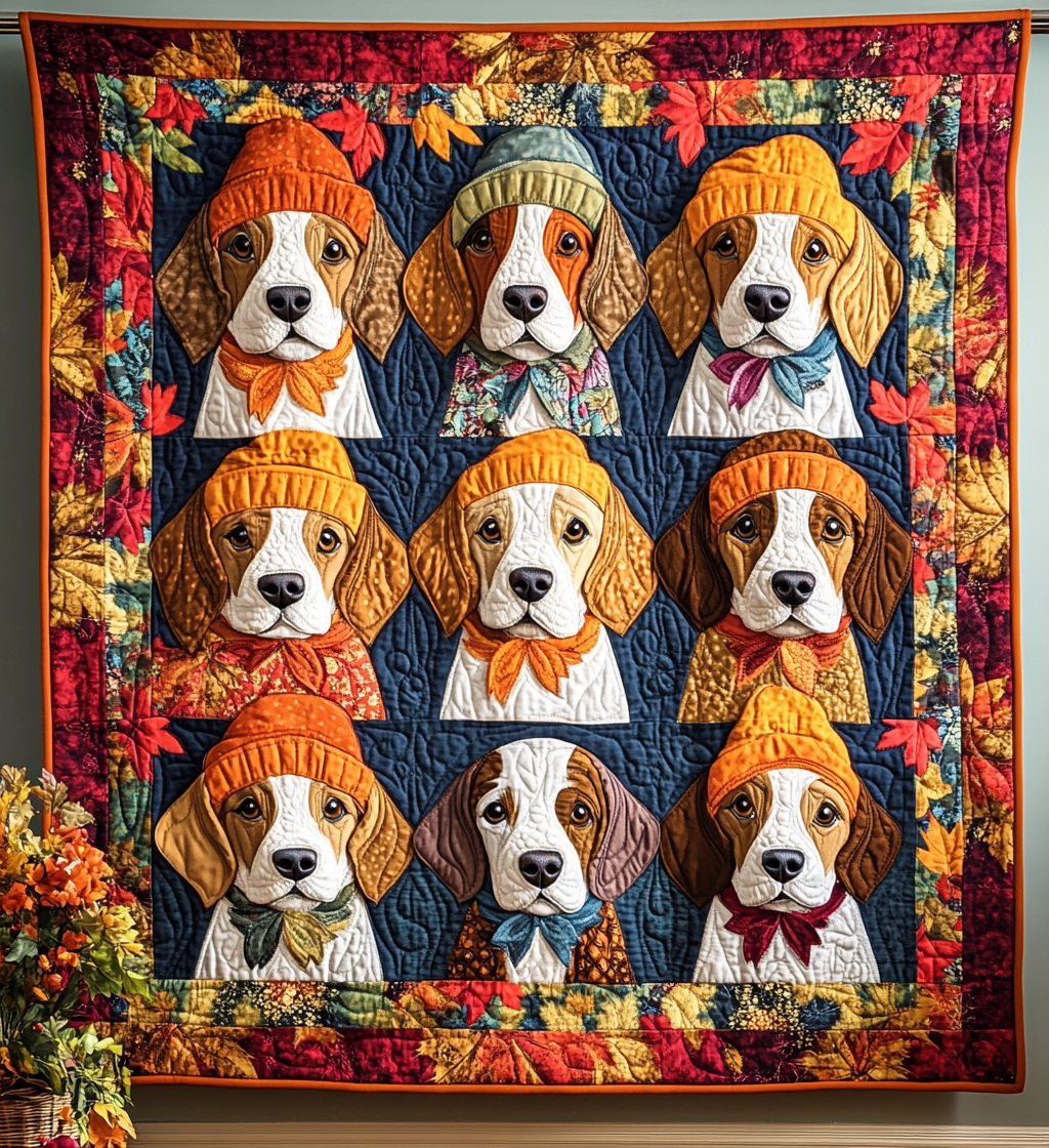 Cute Beagles Quilted Blanket - Throw (55" x 60")