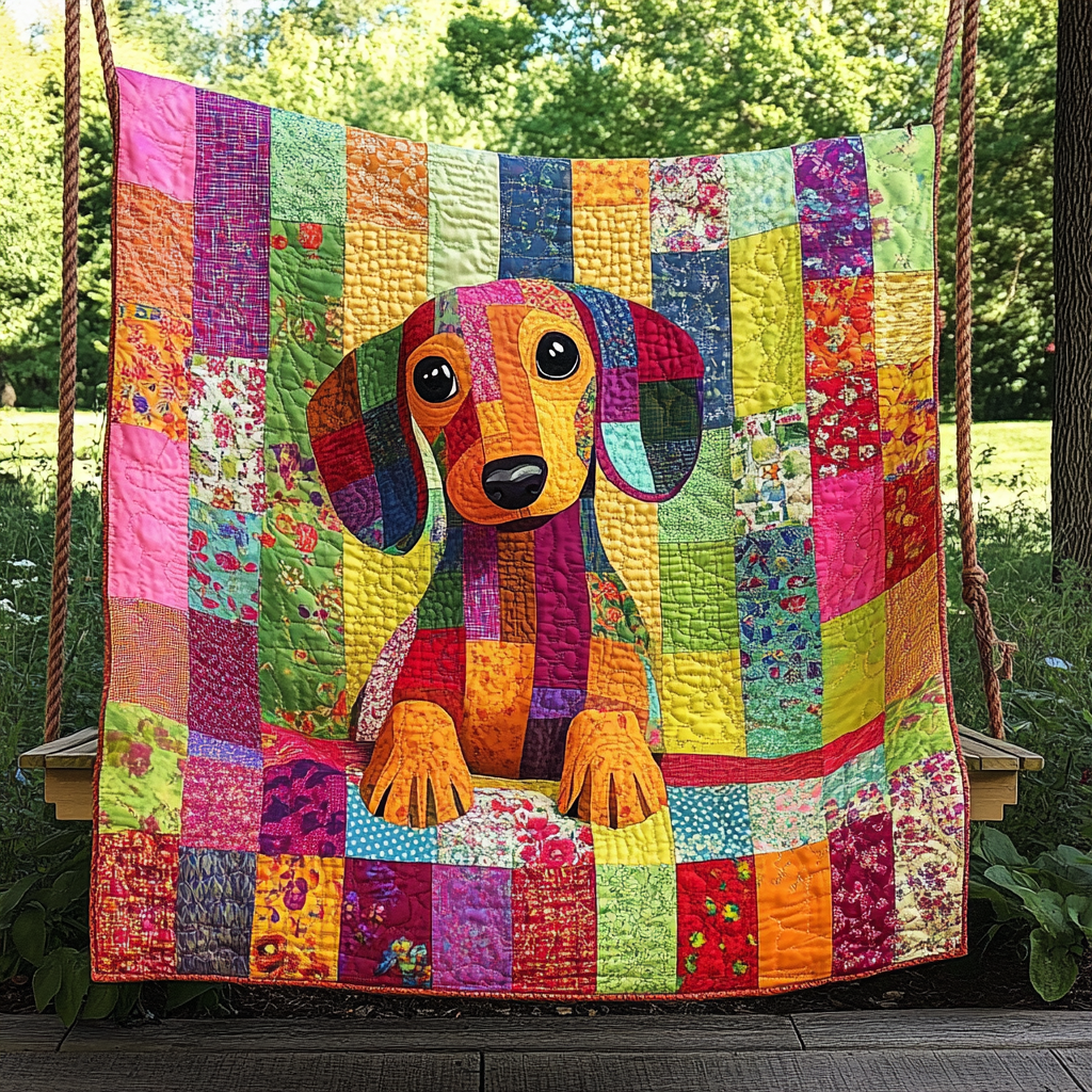 Dachshund Dreamscape Quilted Blanket - Throw (55" x 60")