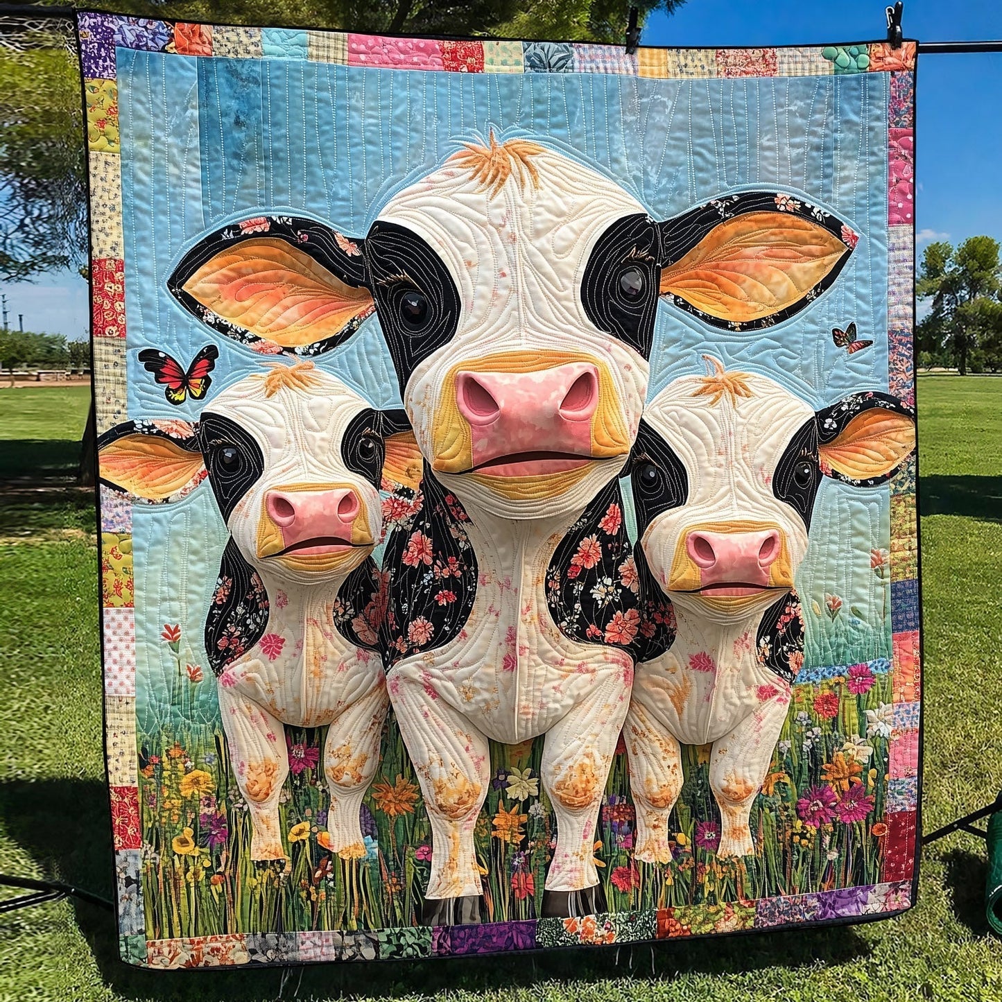 Dairy Buddies Quilted Blanket - Throw (55" x 60")