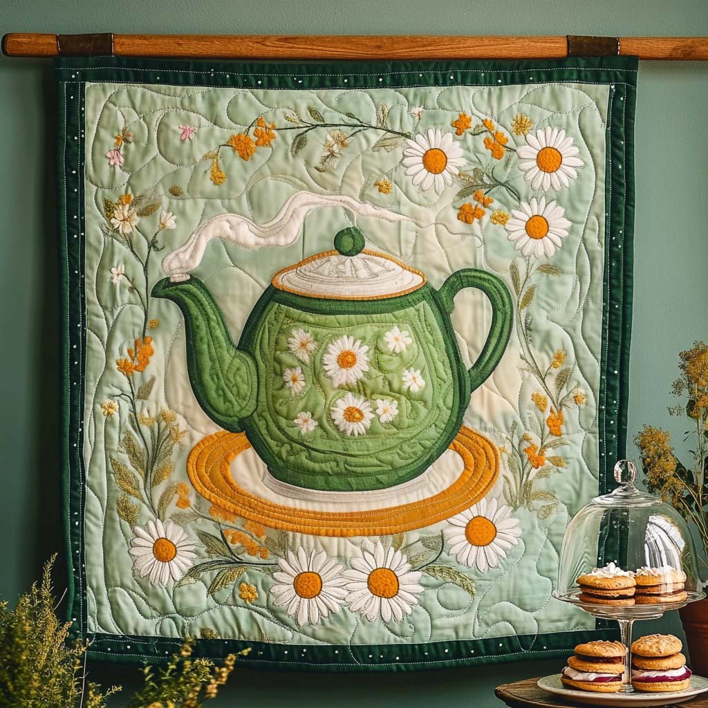 Daisy Tea Time Quilted Blanket - Throw (55" x 60")