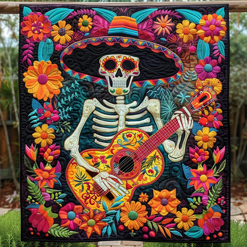 Dance of the Ancestors Quilted Blanket - Throw (55" x 60")