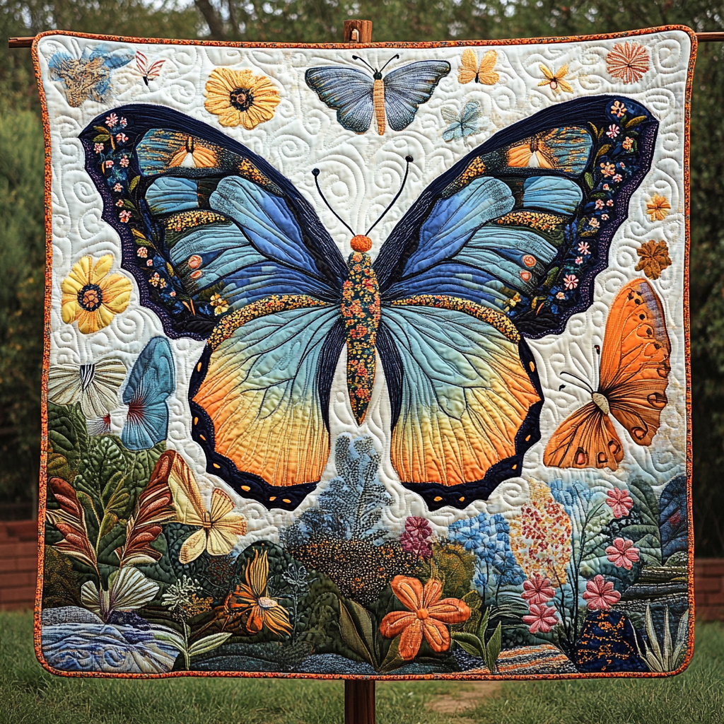 Dancing in Bloom Quilted Blanket - Throw (55" x 60")