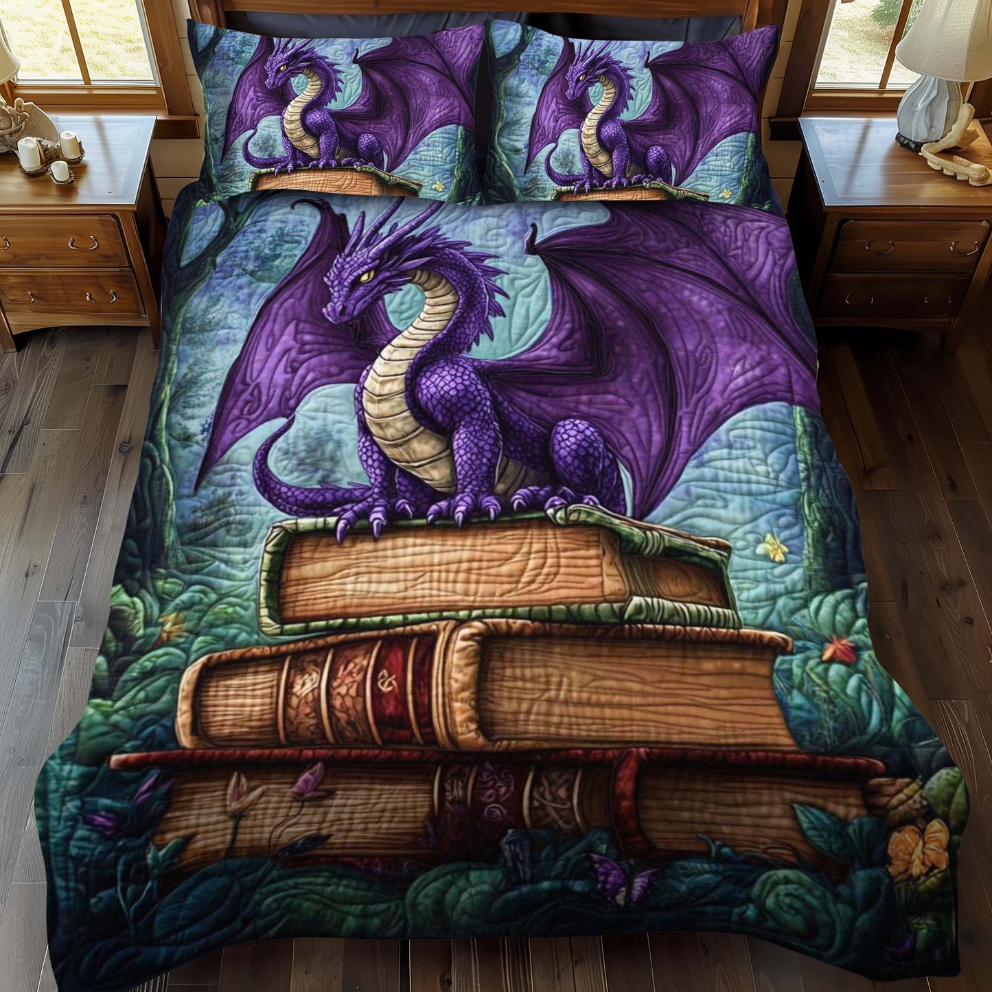 Darkwing Whisper 3-Piece Quilted Bedding Set - Single (59" x 70")