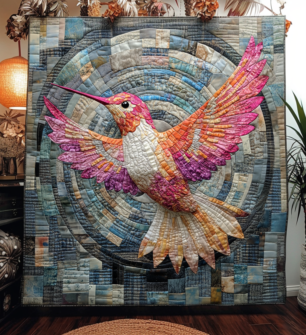 Dazzling Hummingbird Quilted Blanket - Throw (55" x 60")