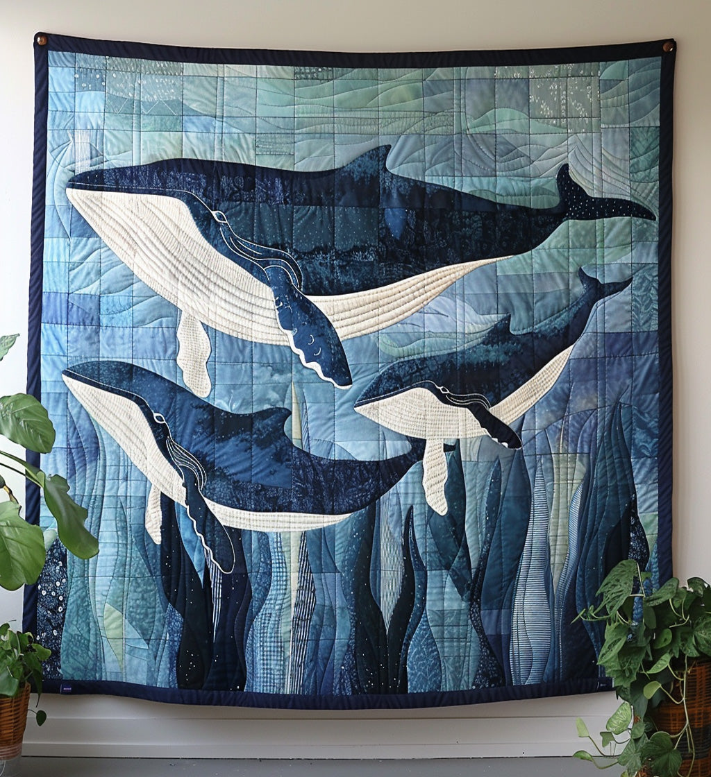 Deep Blue Journey Quilted Blanket - Throw (55" x 60")