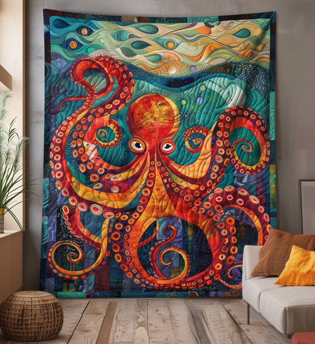 Deep Sea Delight Quilted Blanket - Throw (55" x 60")