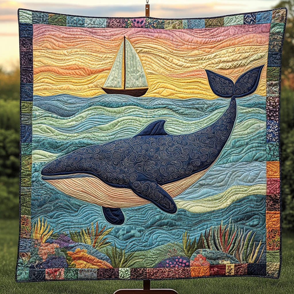 Deep Blue Majesty Quilted Blanket - Throw (55" x 60")