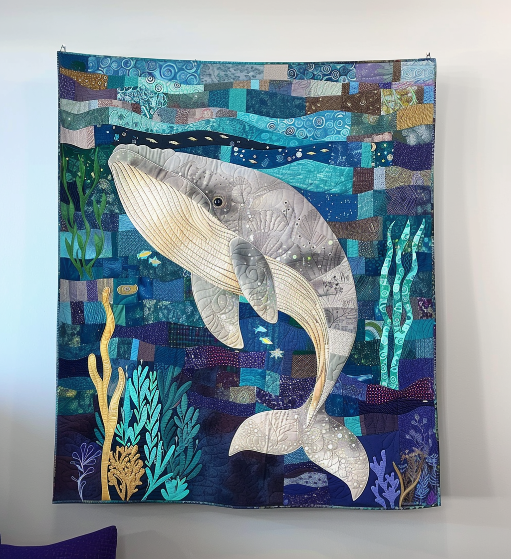Deep Blue Quilted Blanket - Throw (55" x 60")