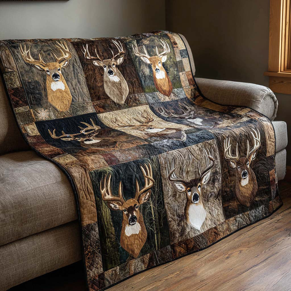 Deer Heads Quilted Blanket - Baby (30" x 40") - Pack 1