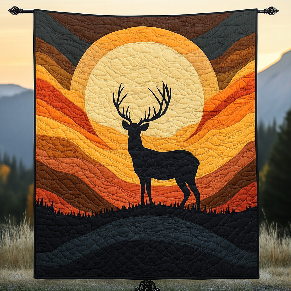Deer Hill Quilted Blanket - Throw (55" x 60")
