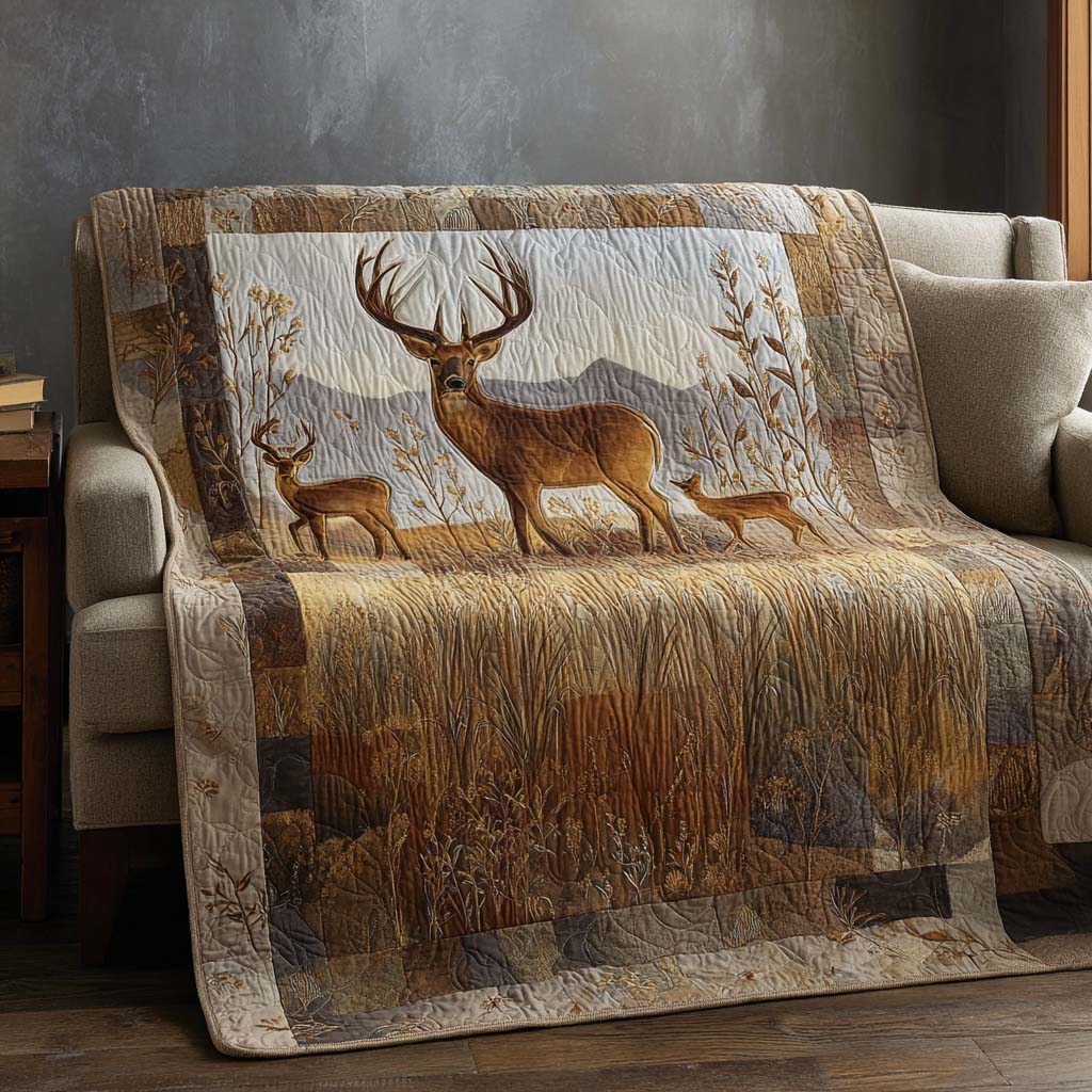 Deer Leaf Quilted Blanket - Baby (30" x 40") - Pack 1
