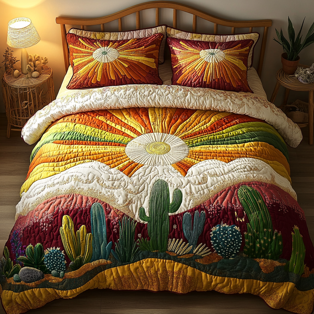 Desert Bloom Quilted Bedding Set - Single (59" x 70")