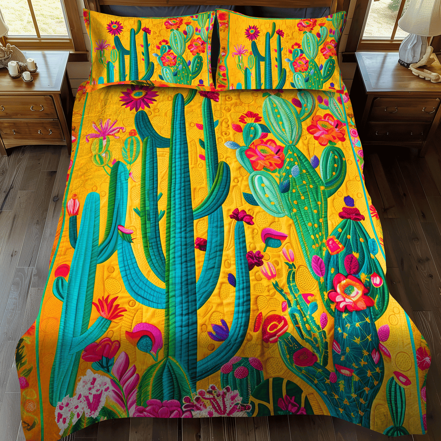 Desert Flower Dreamscape 3-Piece Quilted Bedding Set - Single (59" x 70")
