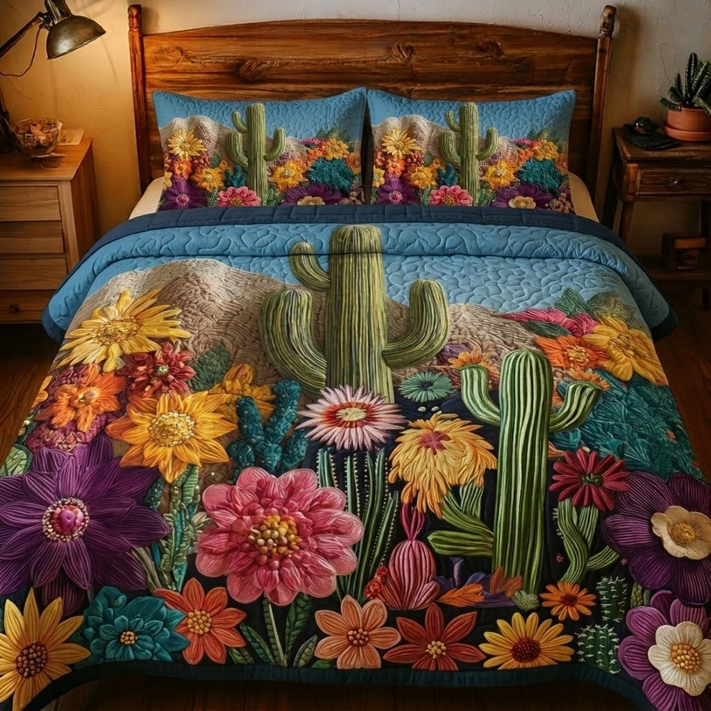 Desert Botanical 3-Piece Quilted Bedding Set - Single (59" x 70")