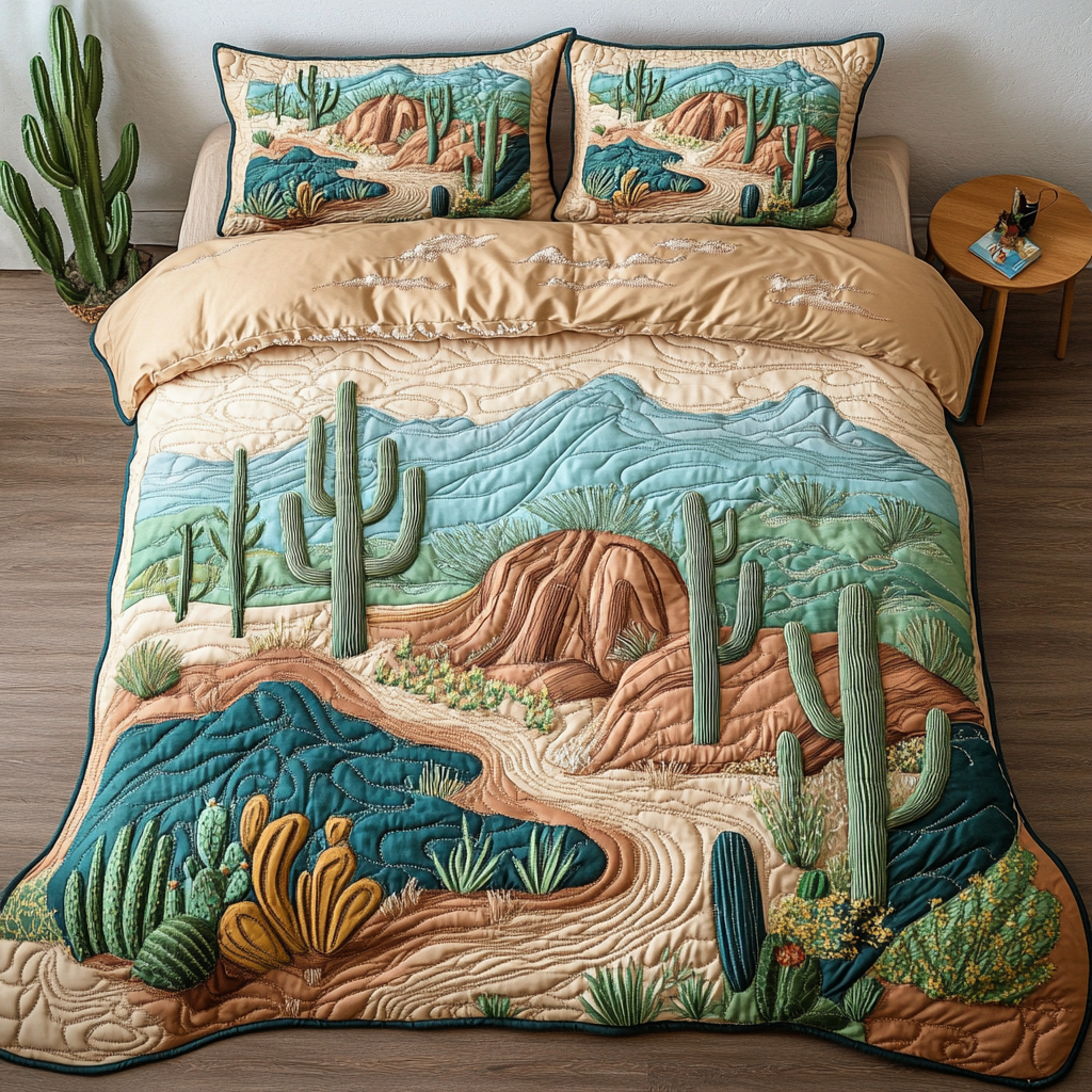 Desert Glow 3-Piece Quilted Bedding Set - Single (59" x 70")