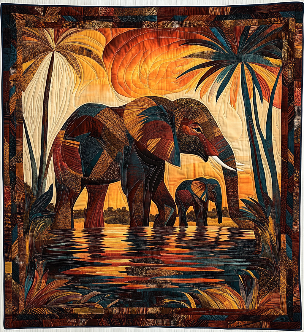 Desert Mustang Quilted Blanket - Throw (55" x 60")