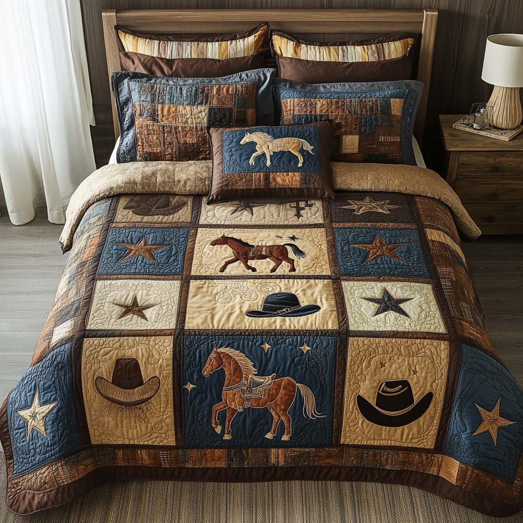 Desert Riders 3-Piece Quited Bedding Set - Single (59" x 70")