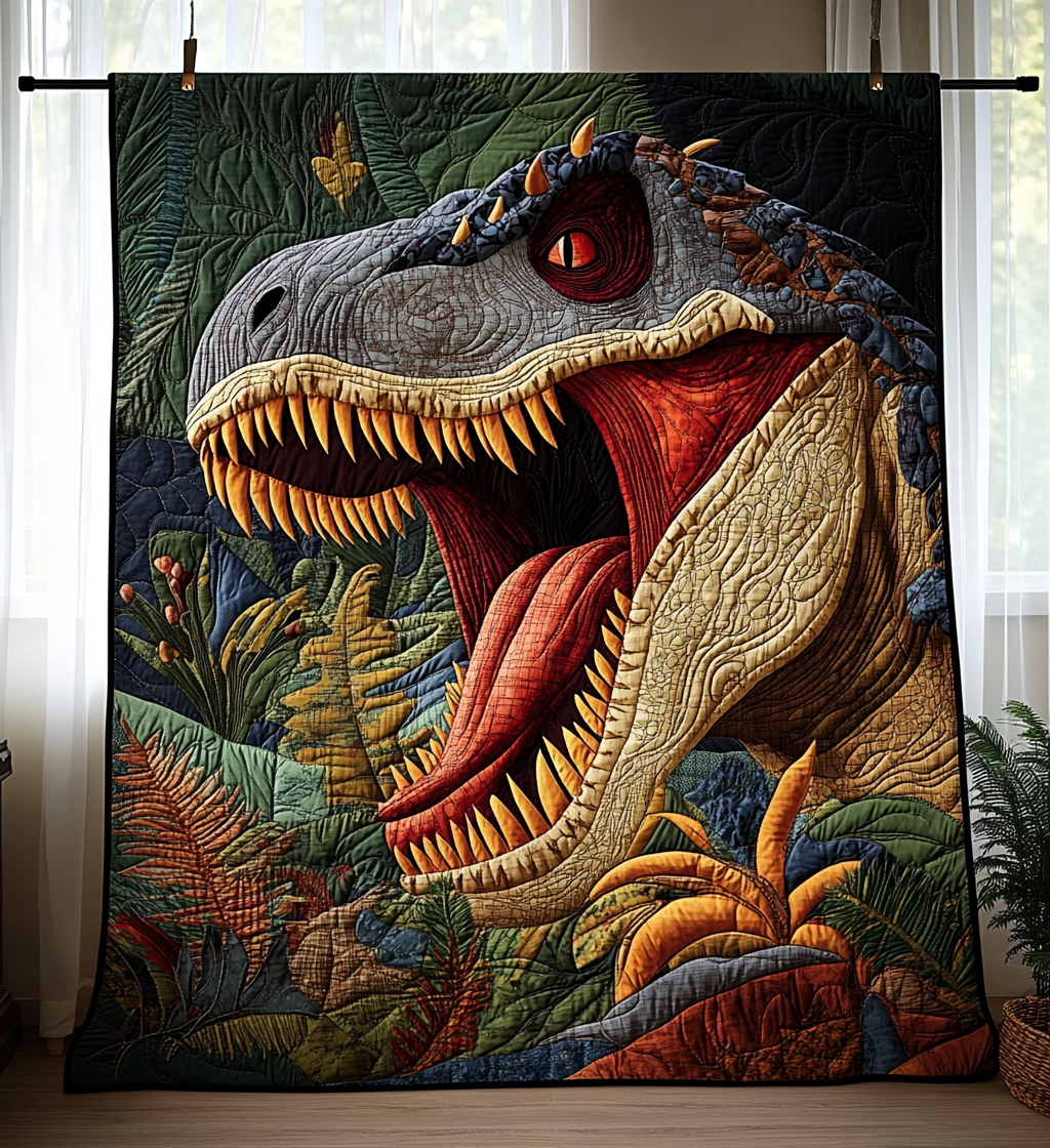 Dino Safari Art Quilt Hanging - Baby (30" x 40")