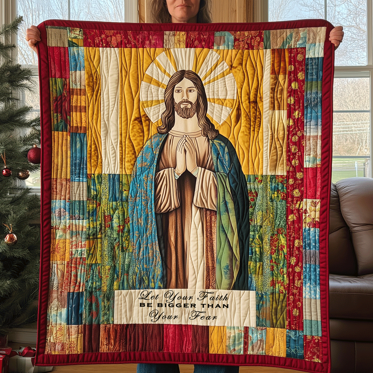 Divine Mercy Quilted Blanket - Throw (55" x 60")