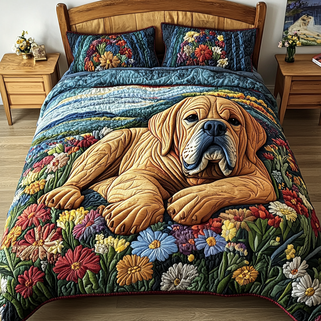 Doggo Haven 3-Piece Quilted Bedding Set - Single (59" x 70")