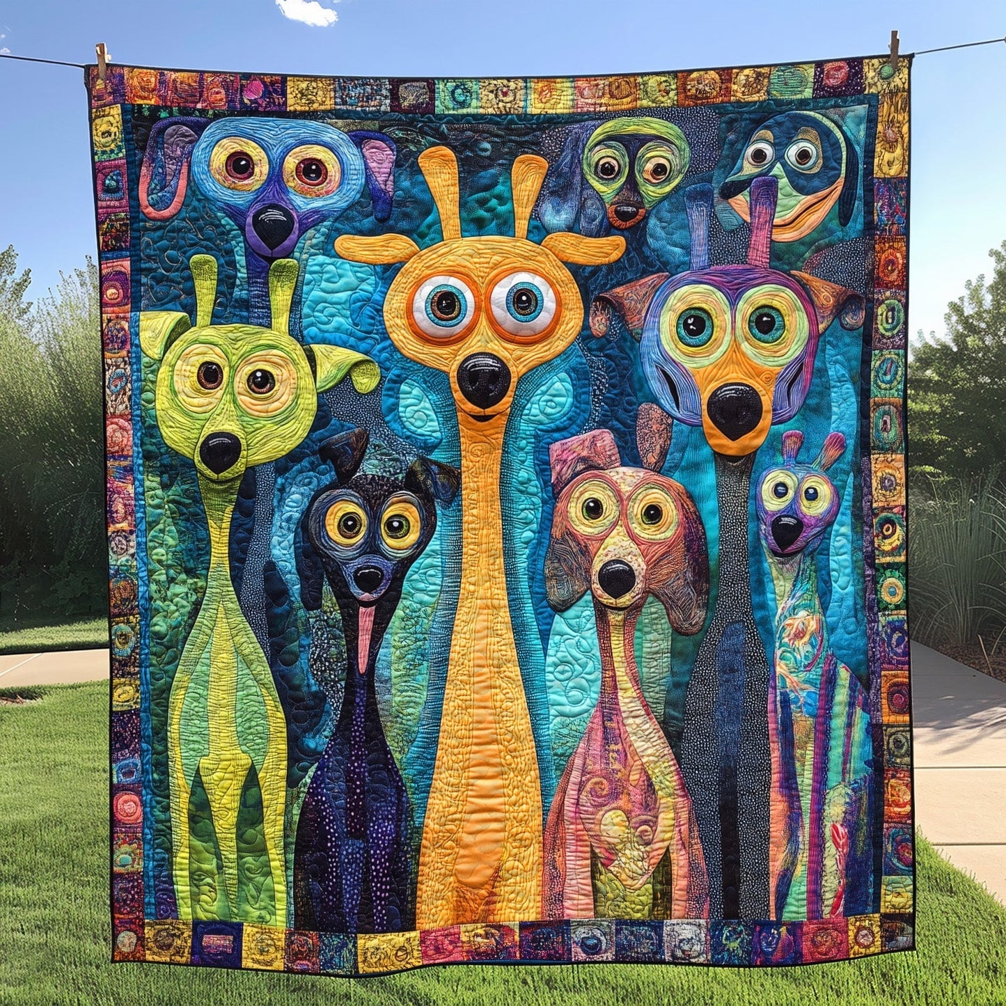 Doggone Delight Quilted Blanket - Throw (55" x 60")