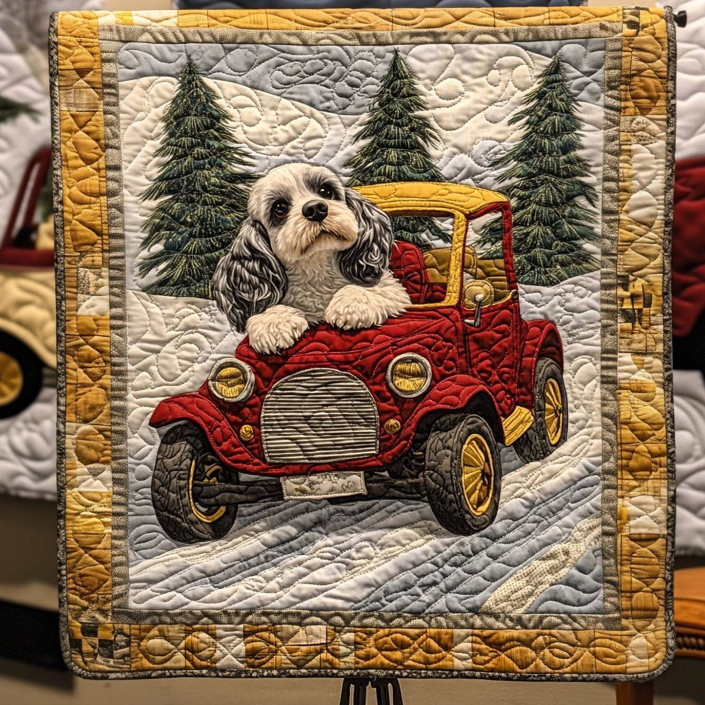 Doggone Merry Quilted Blanket - Throw (55" x 60")