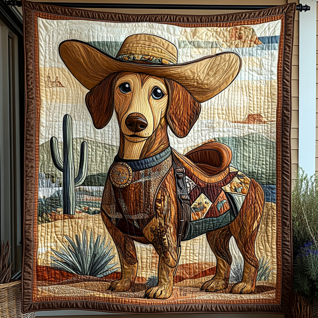 Doxie Delight Quilted Blanket - Throw (55" x 60")