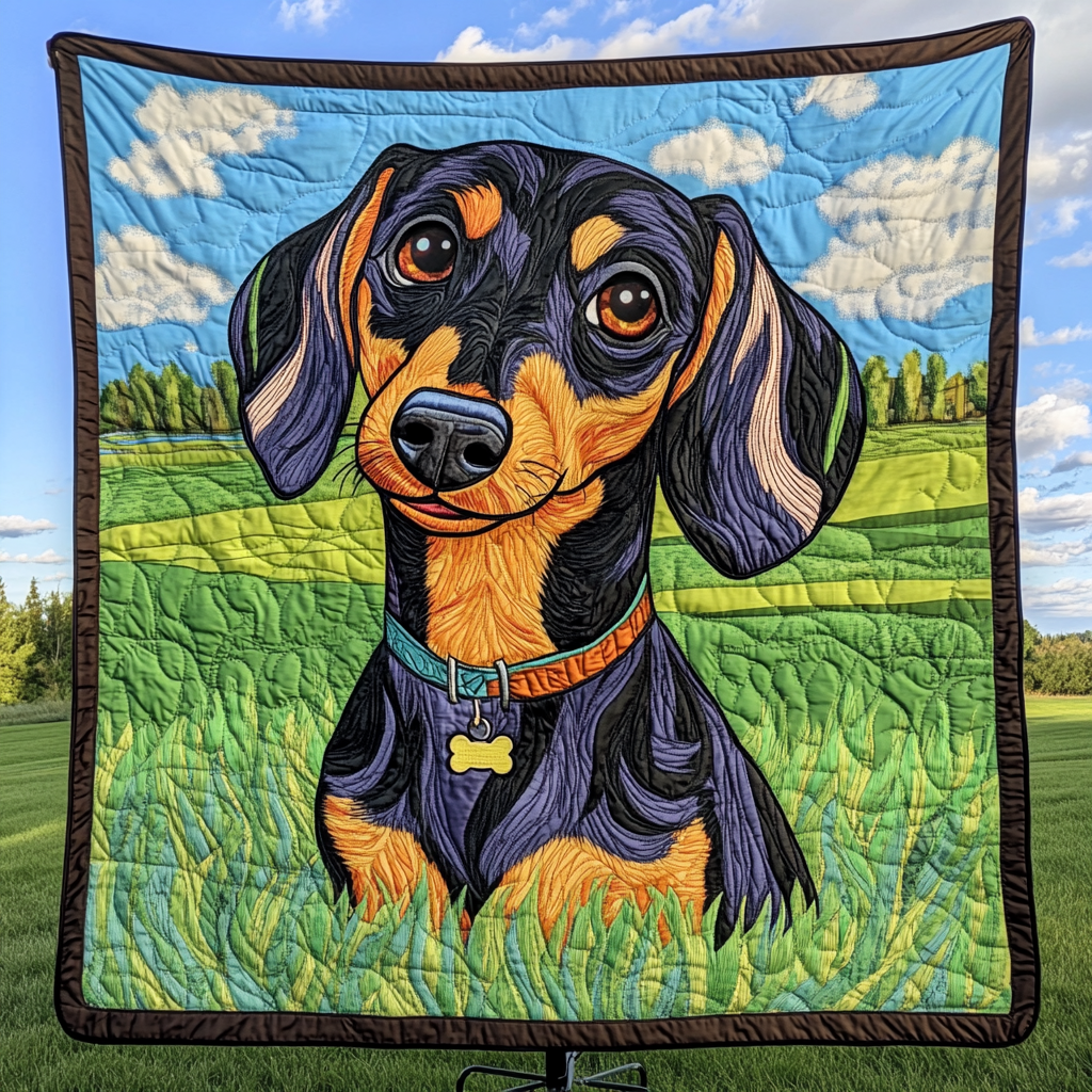 Doxie Delight Quilted Blanket - Throw (55" x 60")