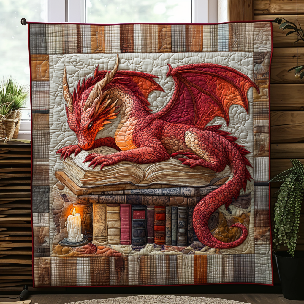 Dragon Book Quilted Blanket - Baby (30" x 40")