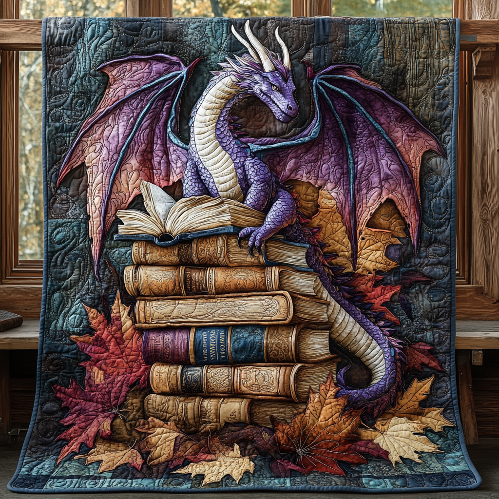 Dragon Rune Quilted Blanket - Throw (55" x 60")