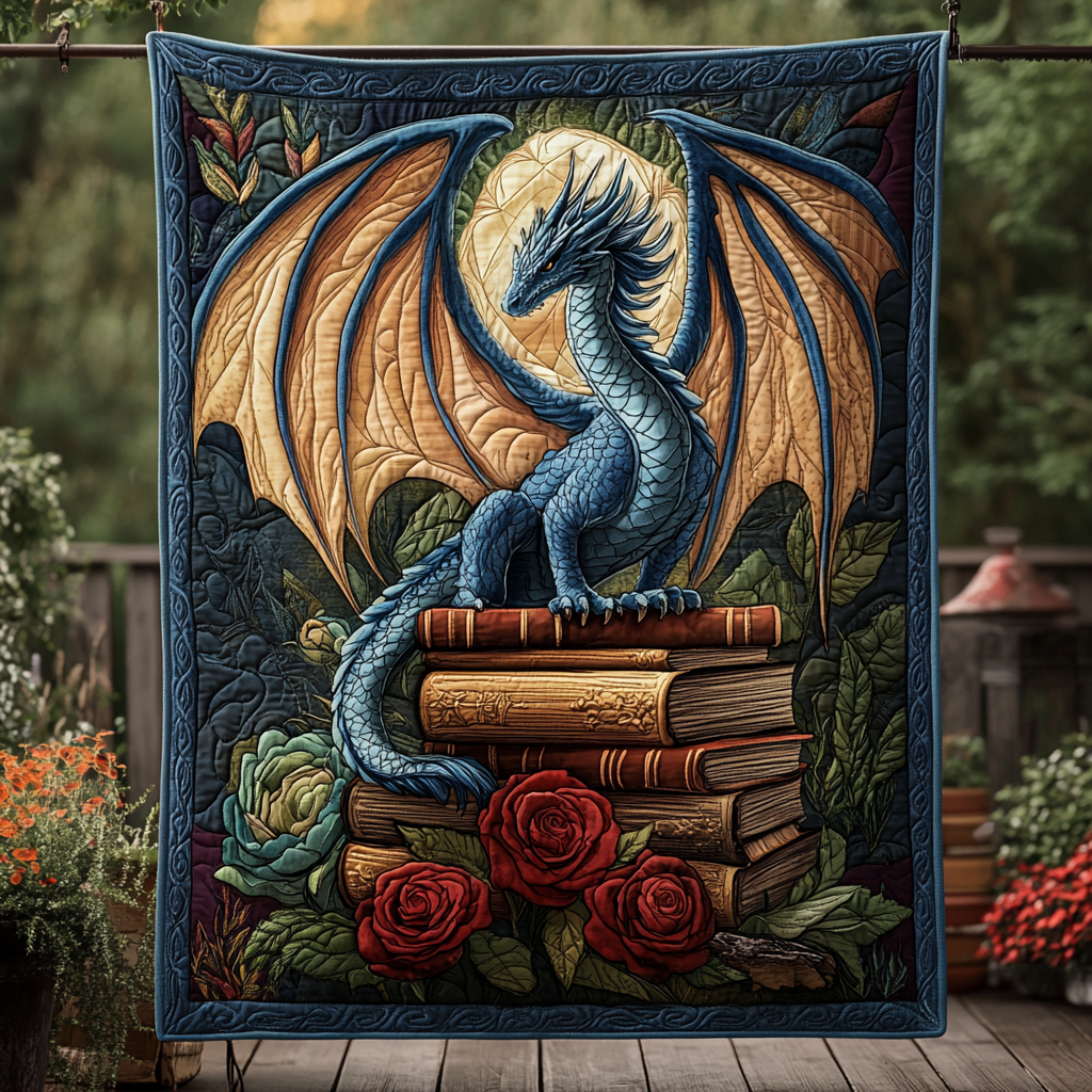 Dragon Wisdom Quilted Blanket - Throw (55" x 60")